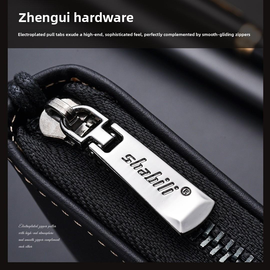 2026 New Men Leather Wallet Long Zip Around Multi Card Slots Large Capacity RFID Blocking Slim Billfold Money Clip Holder Fashion Designer Wallets for Men Gift Box