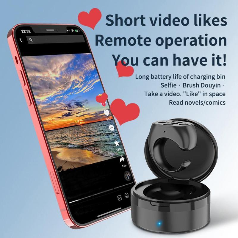 Wireless Bracelet Remote Control, 5 Key Cell Phone Bracelet Remote Control for Photo Taking, Page Turning & Volume Control, Smart Remote Control for Cell Phone