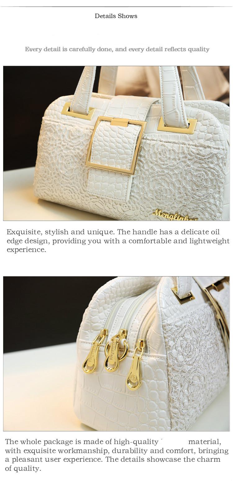 2026 New Bordeaux Boston Bag, Lace Crocodile Texture Embossed Pillow Bag, Luxury Handbag for Women, Crossbody Shoulder Bag