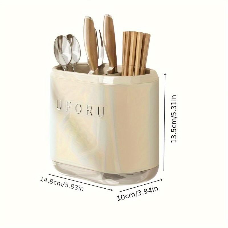 Wall-Mounted Kitchen Utensil Rack, No Drilling Required, Multi-Functional Cutlery Spoon Fork Chopstick Holder, Durable Plastic Material, Modern Simple Design