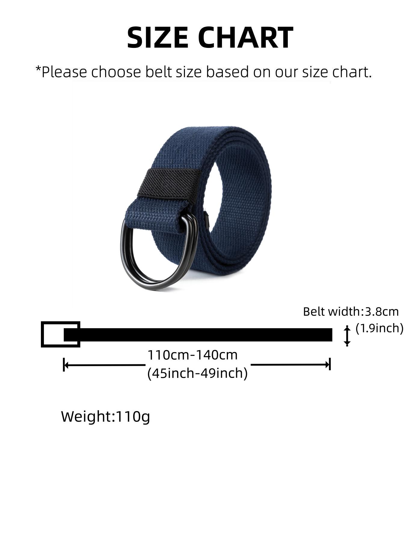 1 Piece Unisex Simple Style Plain Color Nylon Web Belt, Casual Trendy Waistband with Double D-ring Buckle Design, Fashionable Accessories For Daily & Party Decoration, Textured Belt