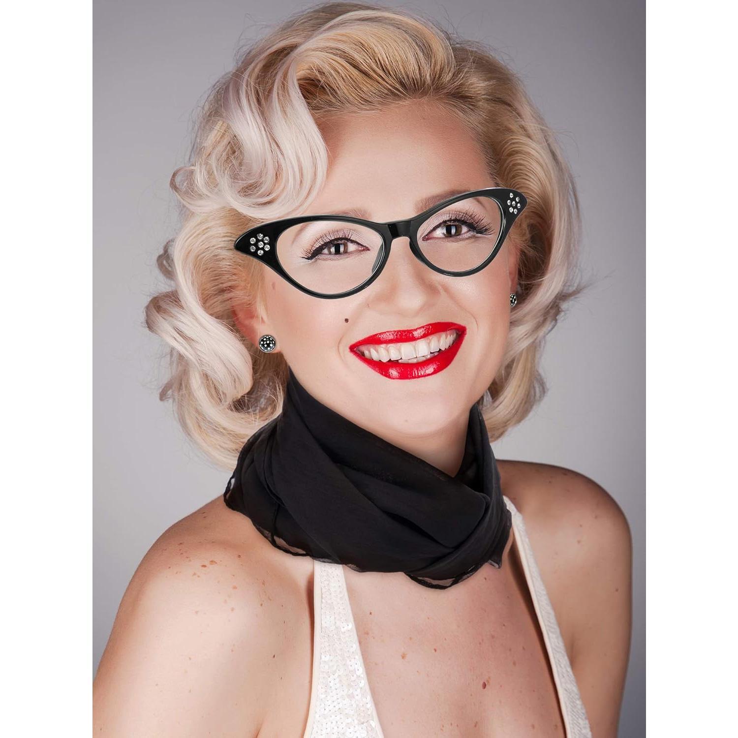 1950's Costume Accessories for Women 50s Scarf Polka Dot Headband Earring Eye Glasses Waistband 1950's Costume Accessories for Women 50s Scarf Polka Dot Headband Earring Eye Glasses Waistband