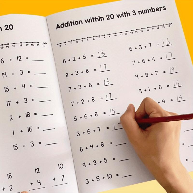 This Math Workbook Includes Mental Arithmetic Exercises For Addition And Subtraction Within 20, Suitable For Children Aged 6-12, It'S A Math Practice Book, Educational Aid, Teaching Supplies For Homeschooling, Preschool, And First Grade