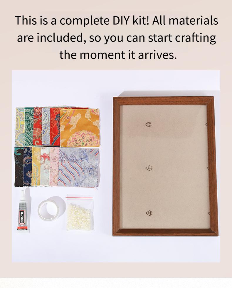 Mother's Day handmade Song brocade cloud shoulder pony DIY pearl photo frame fabric painting material kit team building warm-up decoration hanging ornament
