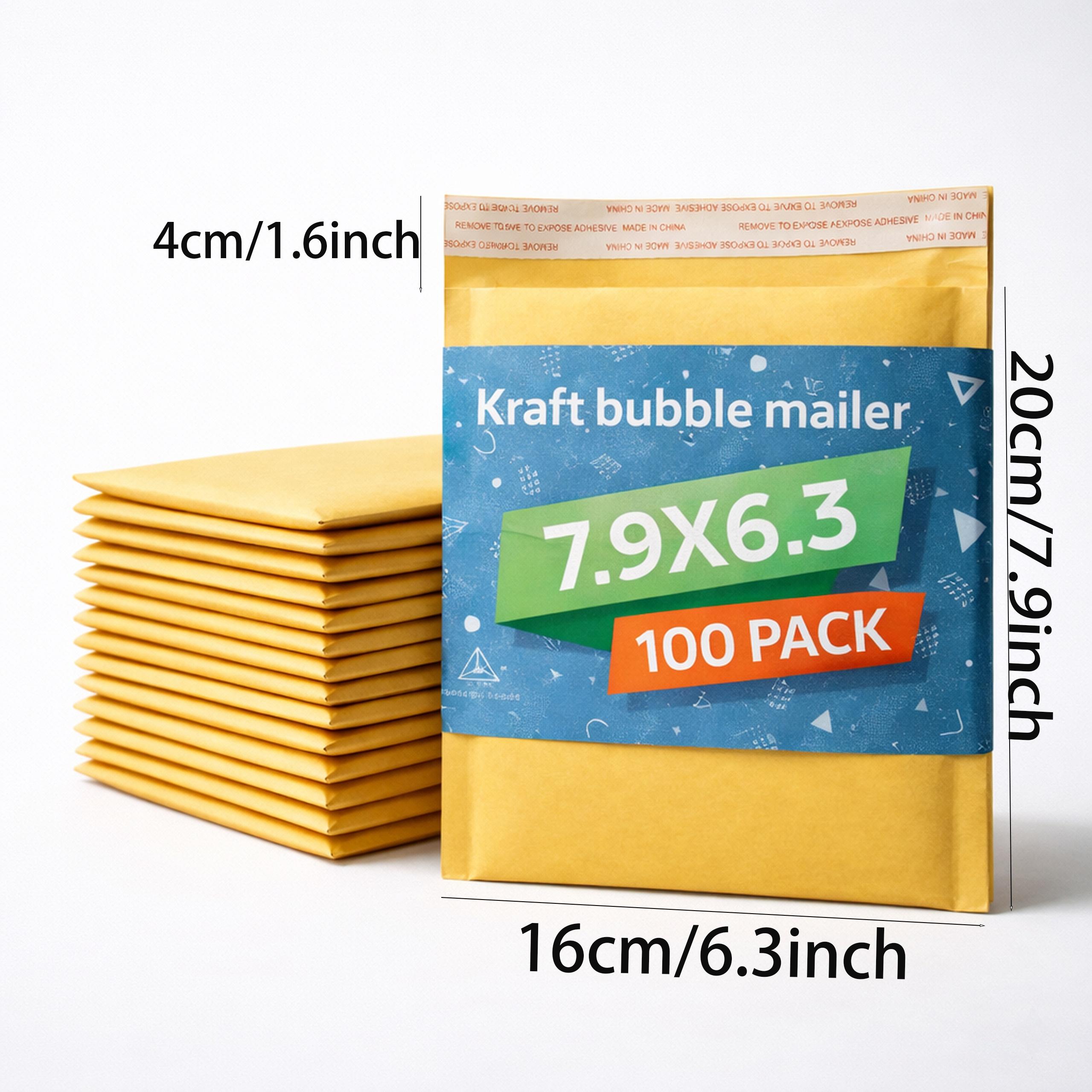 50/100 Pcs 6.3x7.9 Inch Compact Small-Sized Bubble Mailers - Heavy Duty Padded Mailing Envelopes with Self-Sealing Strip, Waterproof for Small Business & Daily Small Item Shipping