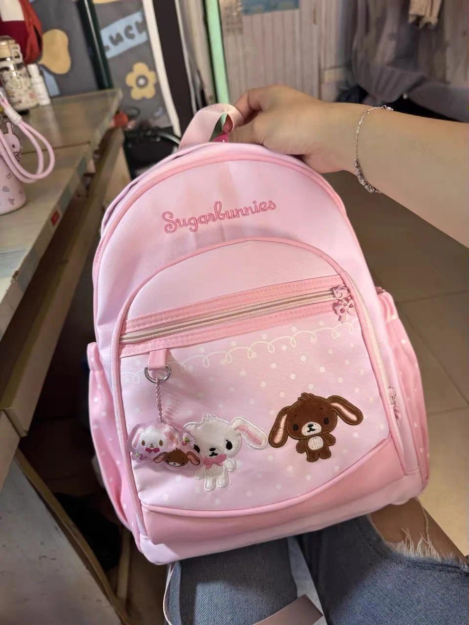 37cm Sugarbunnies Pink Backpack Large Capacity Multi-Layer Storage Travel Take Bag  Anime Student Rewards Girl Birthday Gift Toy