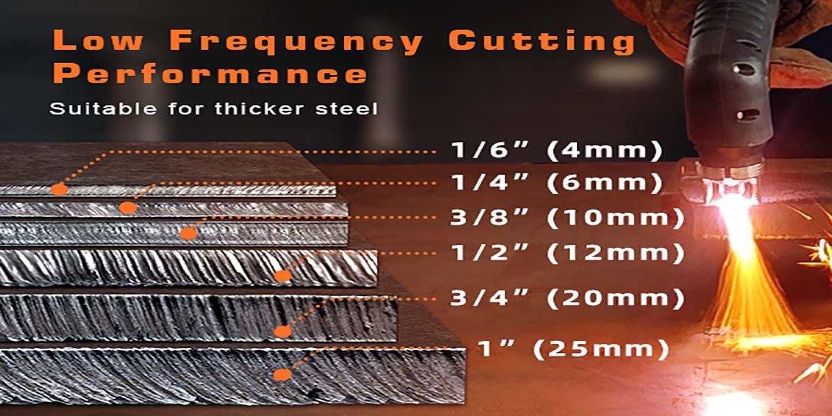 FEIFANKE 50A Plasma Cutter, Low-Frequency Non-Touch Pilot Arc Plasma Cutter Machine 110V/220V Dual Voltage with Air Sensor, 2T/4T, Post-Flow, 1" Max Cut