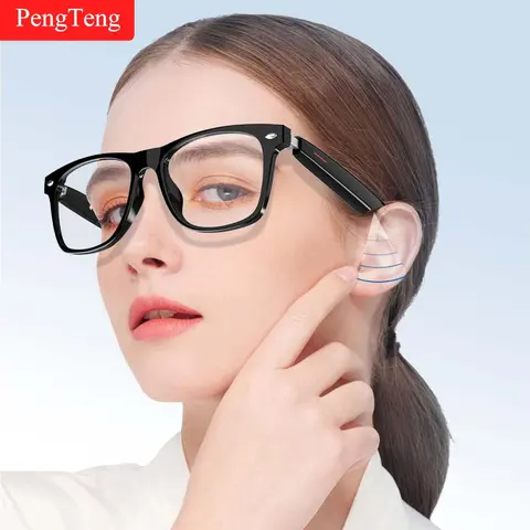 E13 Smart Glasses UV Protection Anti-Blue Light , Bluetooth Glasses Compatible for Men & Women , Smart Audio Glasses Black Plastic Multifunctional Wireless Sunglass, Wireless Eyewear, Wearable Tech Glasses , Wearable Digital Electronic Gadgets