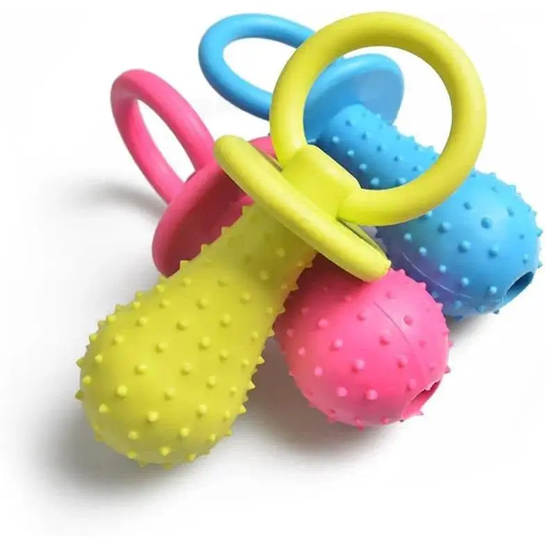 Pet Rubber Pacifier Dog Toy Interactive Rubber Soother Pet Dog Cat Puppy Elasticity Teeth Dog Chew Toys Tooth Cleaning Toy