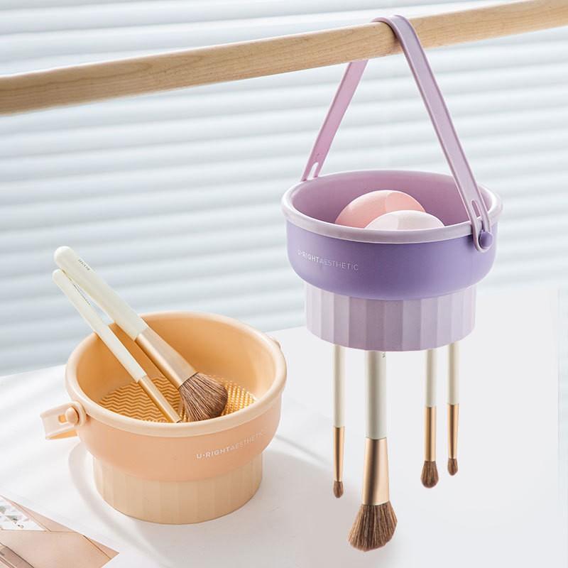 Makeup Brush and Beauty Sponge Cleaning Basket, Single Item Makeup Brushes Cleaner, Abs Material, Plastic Frame, No Battery
