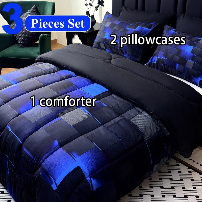 [Valentine’s Day]Four Seasons Technology quilt Set 3/6/7-piece set,digital printing,available all year,a must for avant-garde bedrooms,instantly adding a cyber atmosphere,a modern room is quickly refreshed,technology-themed bedding,bedroom decoration,