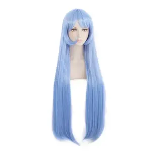 My Hero Academy Nejire Hado Hadou Cosplay Wig Long Soft Blue Straight Hair Women Party Wigs Cosplay Costume Wig