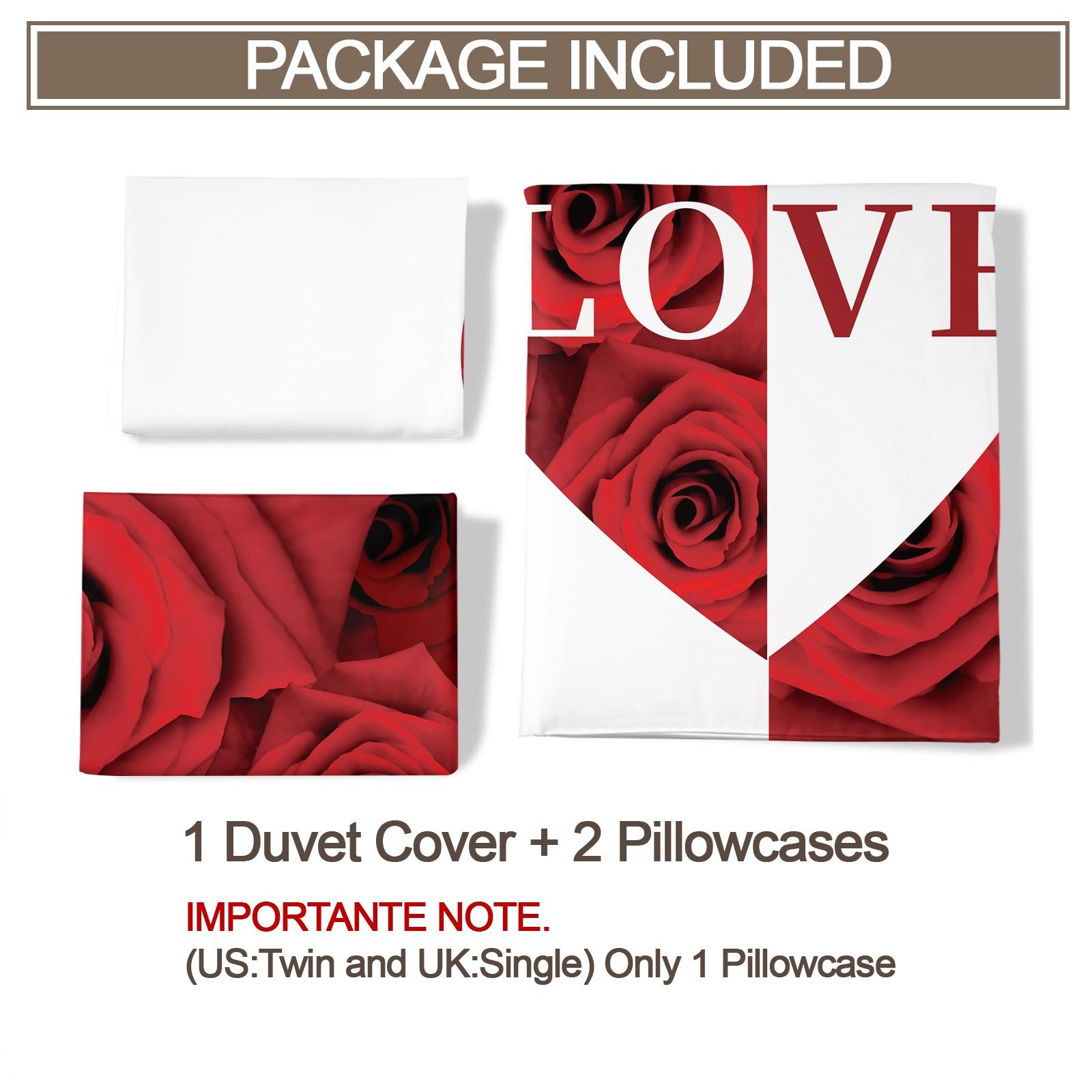 Soft Durable with Letter Rose Pattern, Includes 1 Fitted Sheet and 1 or 2 Pillowcases, Perfect Gift for Teens & Adults, Bedroom Bedding Set