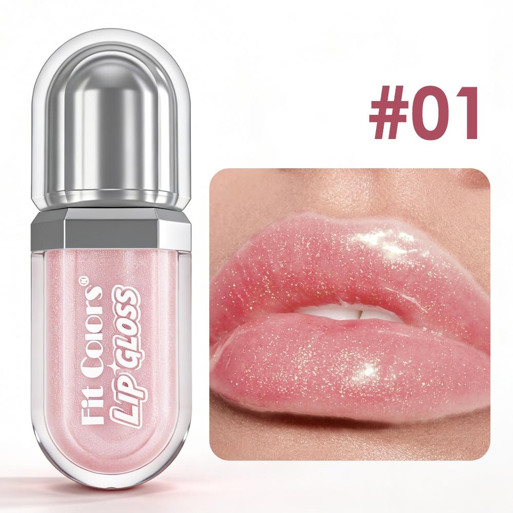 3D Mirror Gloss Lip Glaze Long-Lasting Hydration Anti-Wrinkle Lip Balm Transparent Pearl Fine Sparkle Lip Oil Valentine's Day Gift