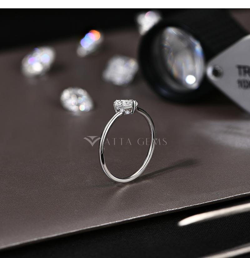 Pear Cut 5*3mm D Color VVS1 Synthetic Moissanite Ring for Women Wedding Band Engagement Gift Fine Jewelry R129