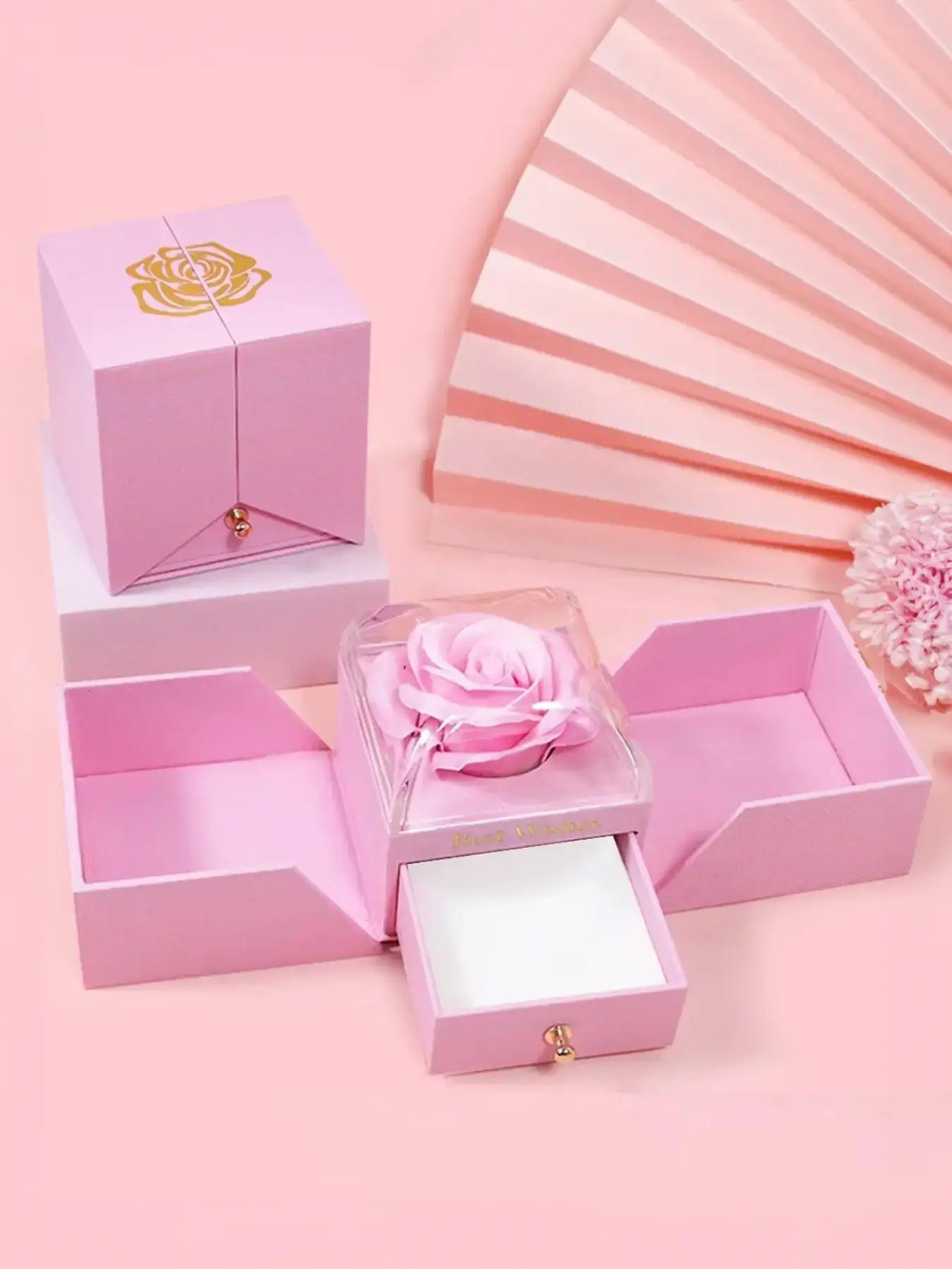 This rose jewelry gift box contains a heart-shaped rose mother's pendant necklace, a perfect gift for her/mother, aunt, grandmother, or wife on birthdays, Mother's Day, Valentine's Day, Women's Day, and Christmas.