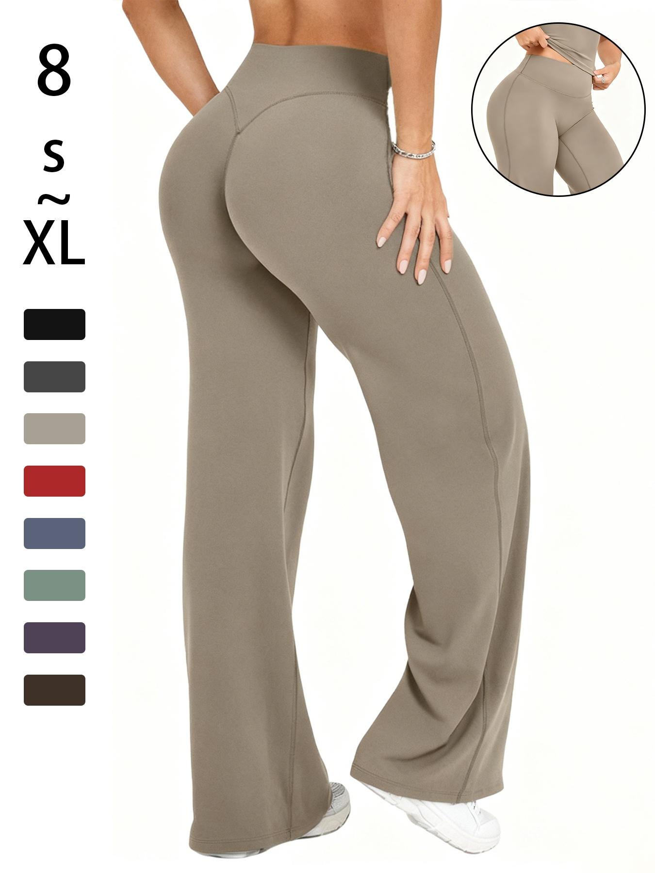 Women's High Waist Elastic Straight Leg Pants, Casual Soft Sporty Yoga Pants, Running Pants, Loose Fit Fashionable Fall Winter Daily Wear