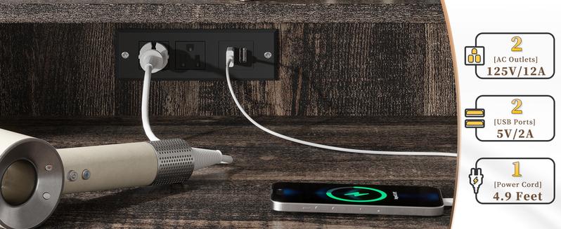 Vanity Desk with Mirror and Lights Farmhouse Makeup Vanity Desk with 10 Led Bulbs & Charging Station Vanity Table with 2 Drawers & Shelves 3 Color Modes Adjustable Brightness farmhouse storage dressing table Vanity Desk with Mirror and Lights Farmhouse Makeup Vanity Desk with 10 Led Bulbs & Charging Station Vanity Table with 2 Drawers & Shelves 3 Color Modes Adjustable Brightness farmhouse storage dressing table