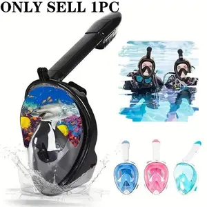 Full Face Diving Mask, Snorkel, Diving Gear, Anti-Fog & Anti-Leak Design, Includes Breathing Tube & Camera Bracket, Ideal for Scuba Diving & Swimming Adventures