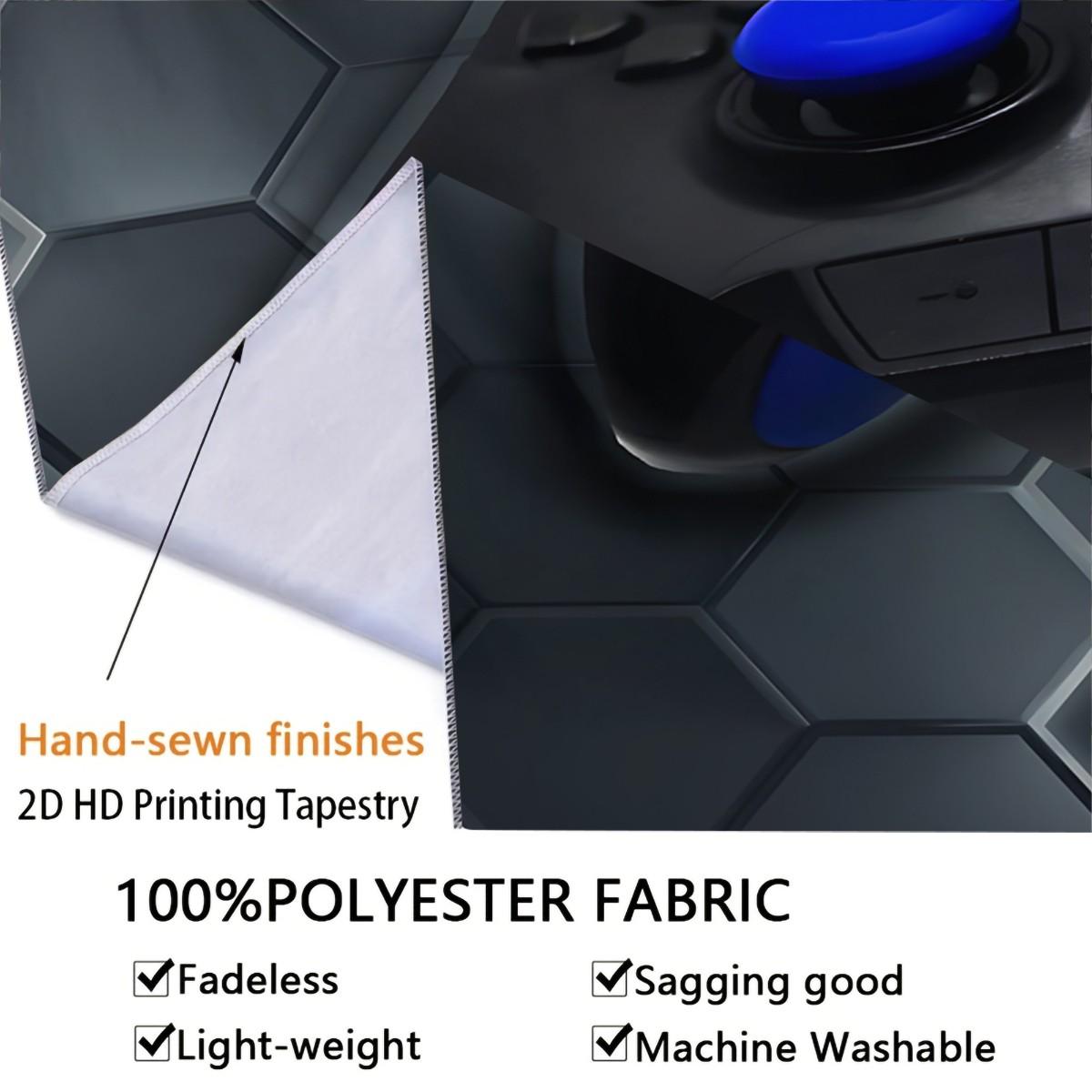 Gamer Game Controller 3D Print Tapestry, Cool Tech Style, Durable HD Printed, for Boys Bedroom, Gaming Room, Dorm, Homestay Wall Decor