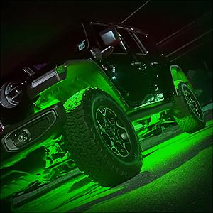 Nilight TR-117-H 8PCS Truck Pickup Bed Light 24LED Green Cargo Rock Lighting Kits with Switch for Van Off-Road Under Car Side Marker Foot Wells Rail Vehicle