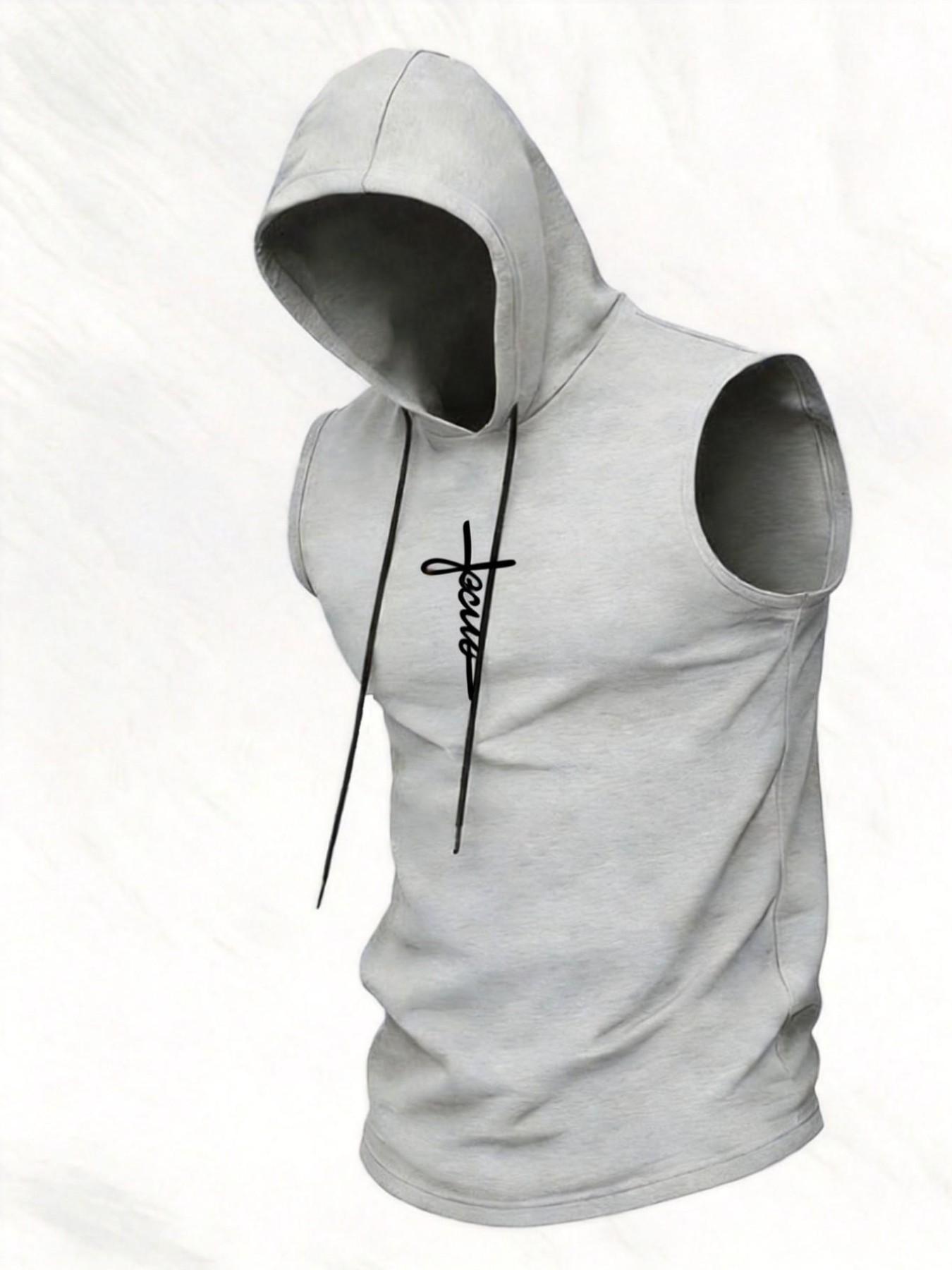 Men's Summer Lightweight Sports Running Fitness Tank Top, Fashion Casual Outdoor Hooded Vest, Comfortable and Stylish Activewear, Casual Gym Vests, Runners Vest