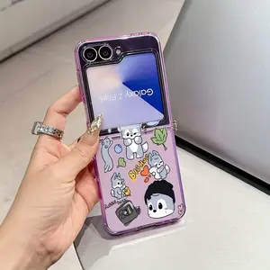 Art Kpop Stray Phone Case for Samsung Galaxy Zflip7 Zflip5 Zflip6, Anti-Drop Transparent Soft Back Cover, Protective Mobile Shell, Accessories