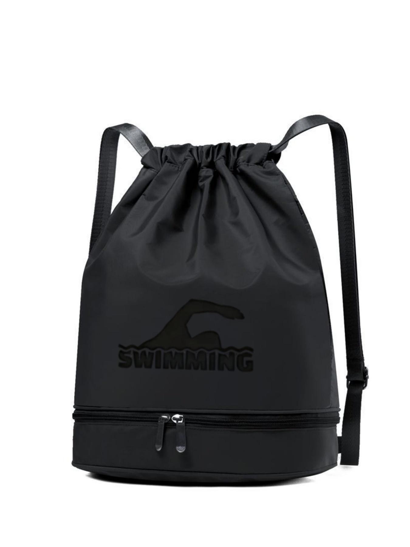 Swim Action Print Backpack, Fashionable Simple Crossbody Bag, Adjustable Strap, Separate Compartment, All-Season Design, Ideal Gift