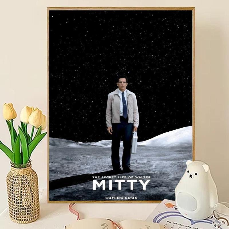 The S-Secret Life of Walter Mitty Poster Sticky Waterproof Wall Art High Quality Print Aesthetic Home Living Bedroom Decor Trendy Room Decoration Easy-To-Apply Gift Durable