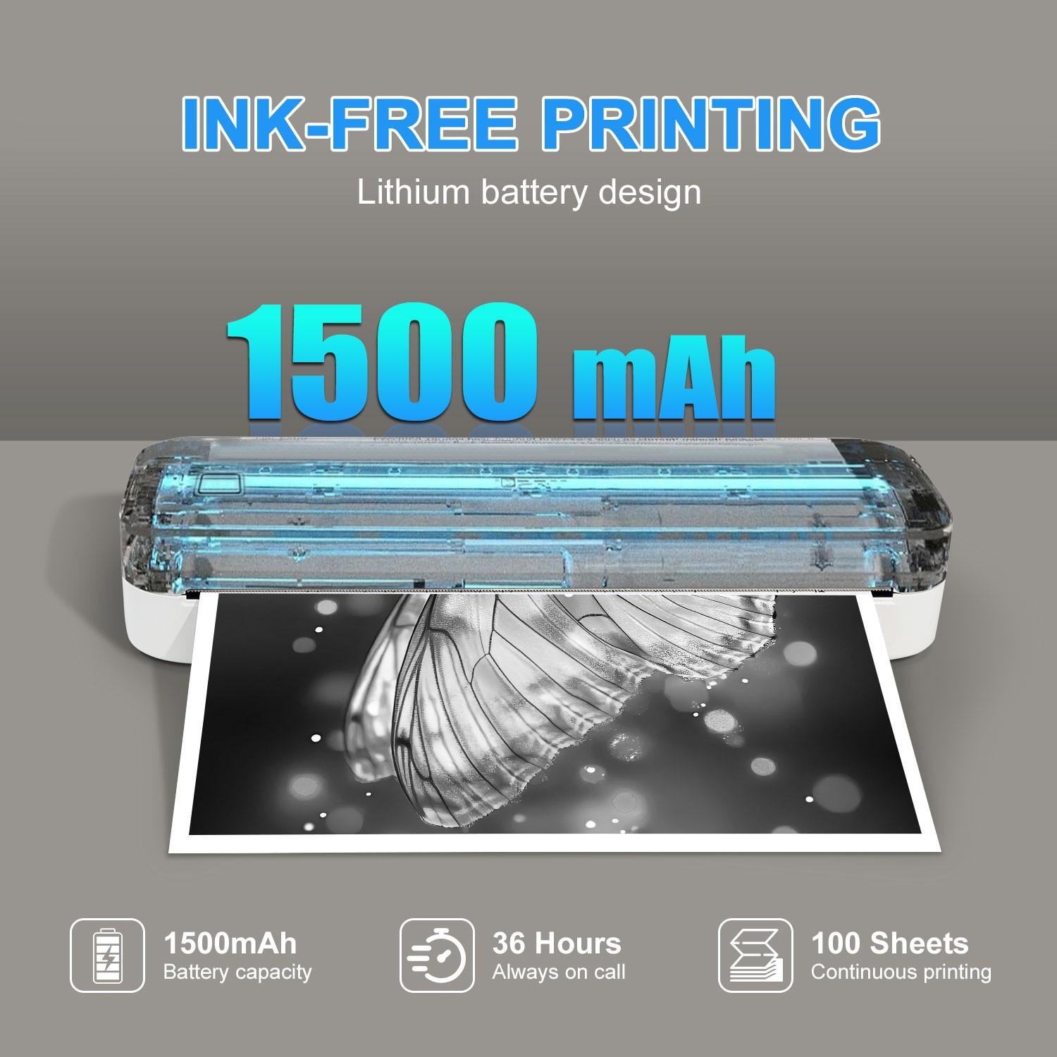 Hztz A4 Thermal Document Printer and Copier, 2-In-1 Tattoo Transfer Machine, Multi-Device Connectivity, Includes Tattoo Paper and Document Paper