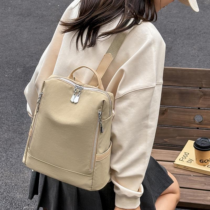 Women's Anti-Theft Backpack, Geometric Patchwork Design, Large Capacity Waterproof Bag, Casual Style for All Seasons