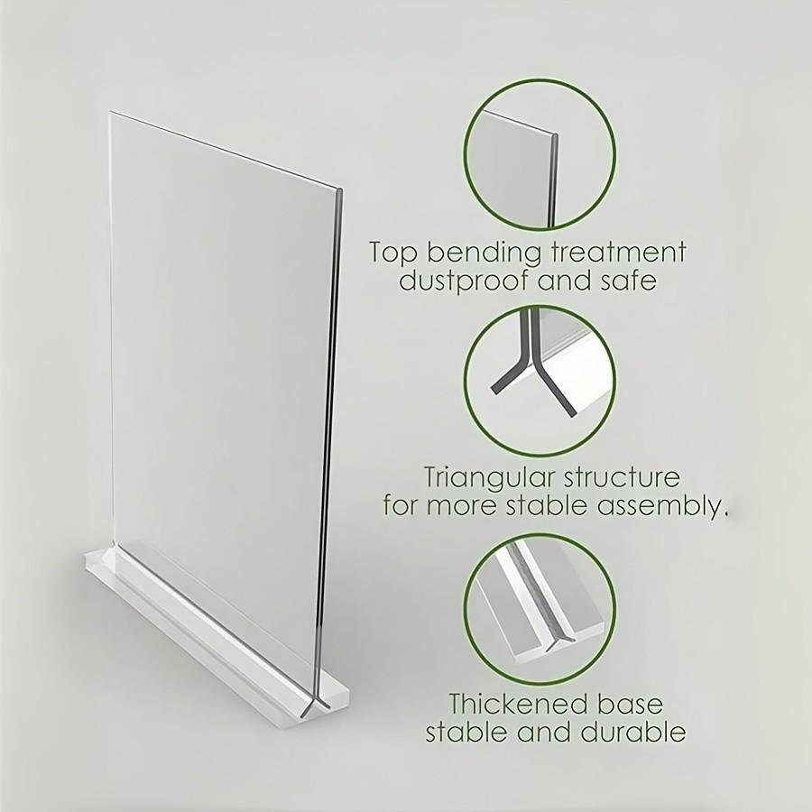 6-Piece Acrylic Menu Card Set, Transparent Wedding Table Number Holder, Double-Sided Frame, Ideal for Weddings, Parties, Special Events