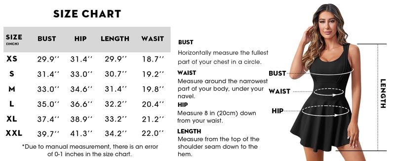 Fisoew Womens Sleeveless 2-in-1 Athletic Tennis Golf Dress Underneath Workout Active Dresses with Built-in Shorts