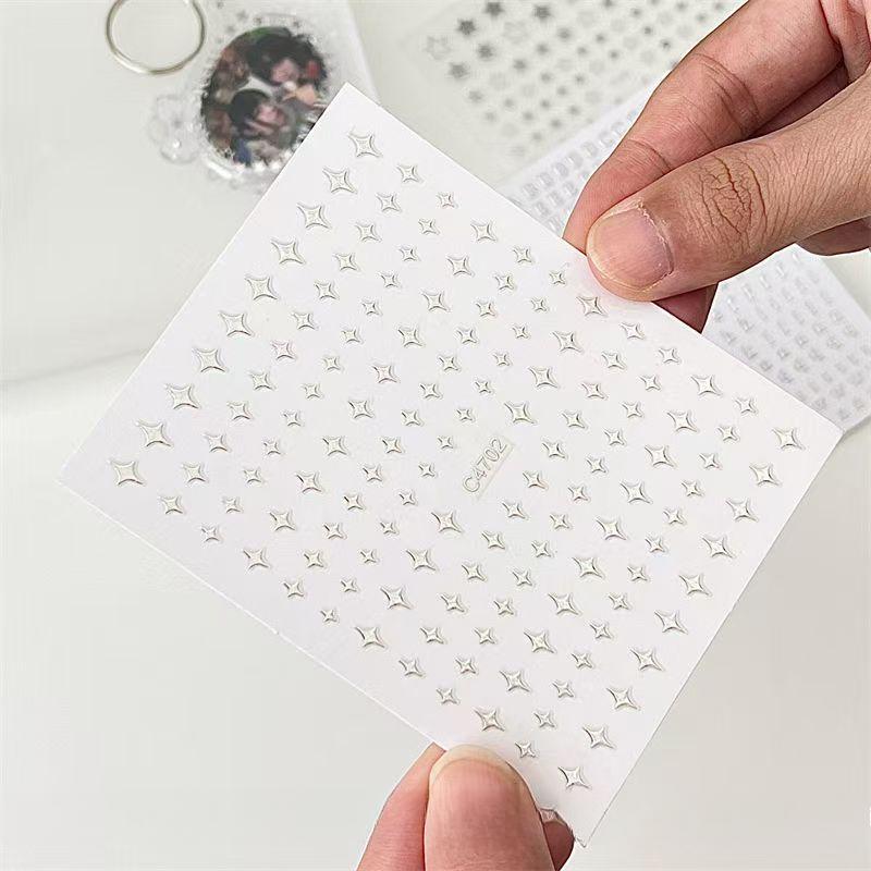 1/3pcs Silver Letters Star Stickers Y2K Kpop Toploader Deco Journaling Stickers Aesthetic Korean Stationery Art Decals for Phone