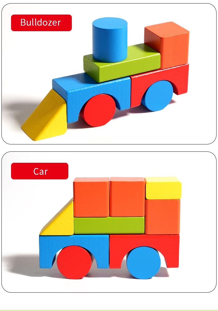 82-Piece Colorful Stem Building Blocks Set, Early Education Wooden Toy for Kids, Geometric Shape Recognition, Creative Play, Perfect Gift