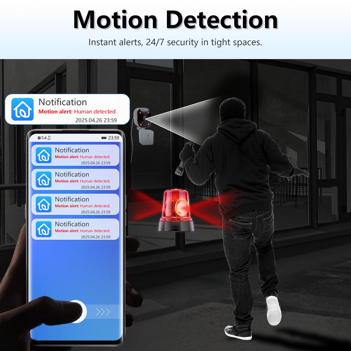 2.4G  Indoor and Outdoor Window Security Camera,,Night Vision and Motion Detection,Cloud/Memory Card Storage,24/7 Recording,2-Way Audio Talk,Easy & Quick Install, Wireless Security Cameras