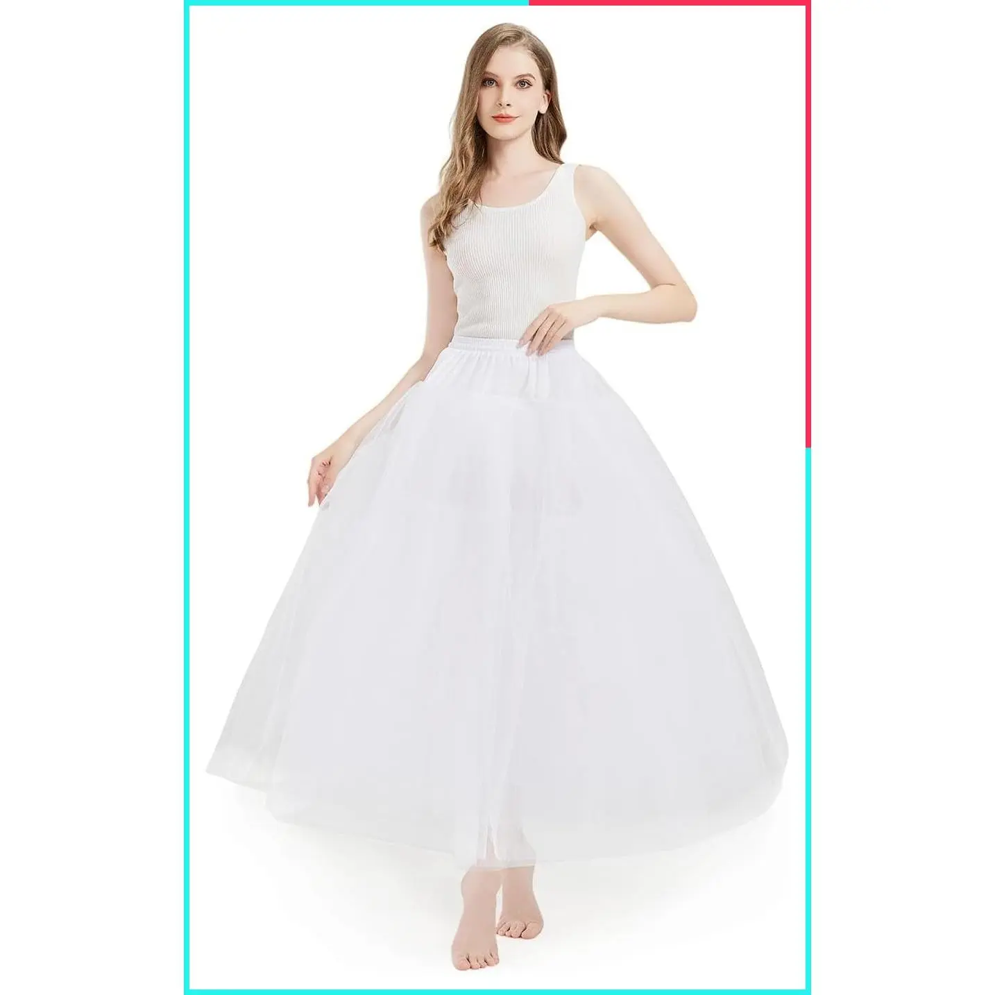Women's A-line Hoopless Petticoat Crinoline Underskirt Slip Wedding Accessories