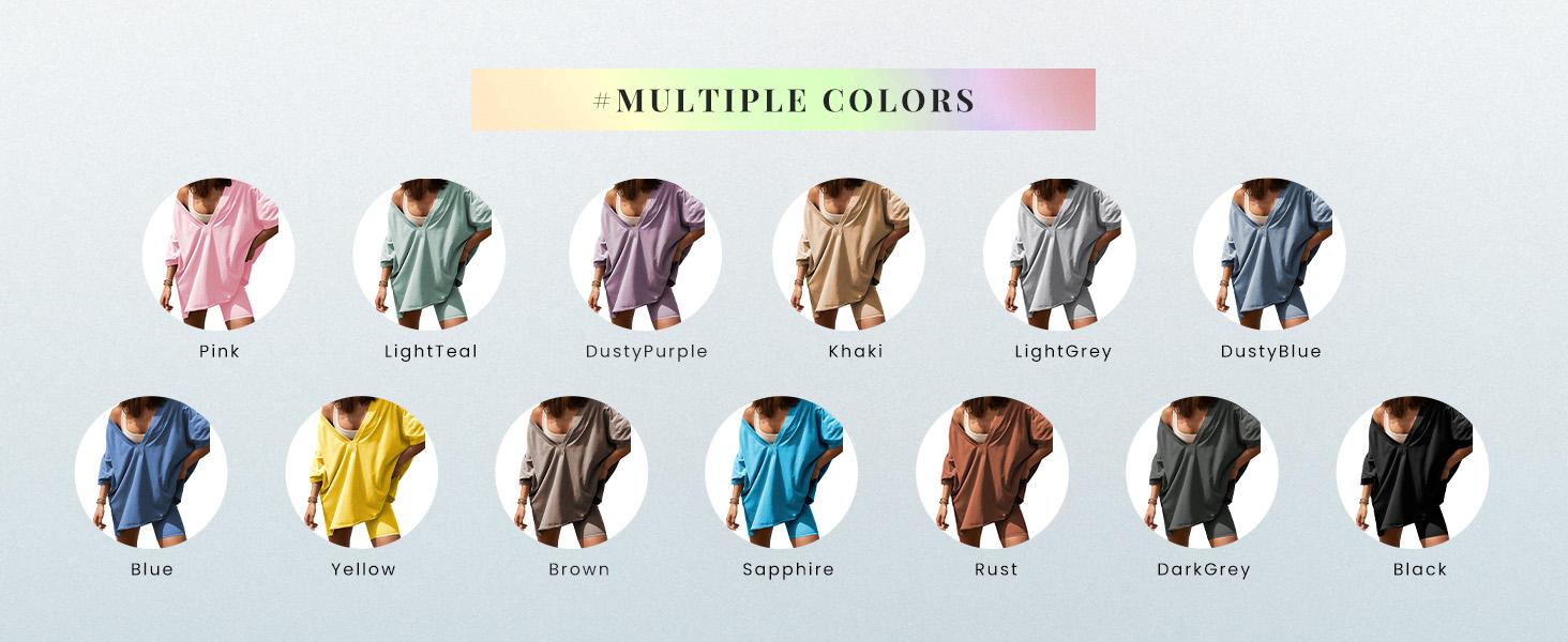 TAQCUX 2 Piece Sets for Women Biker Shorts and Oversized Shirt Matching Set Summer Outfit