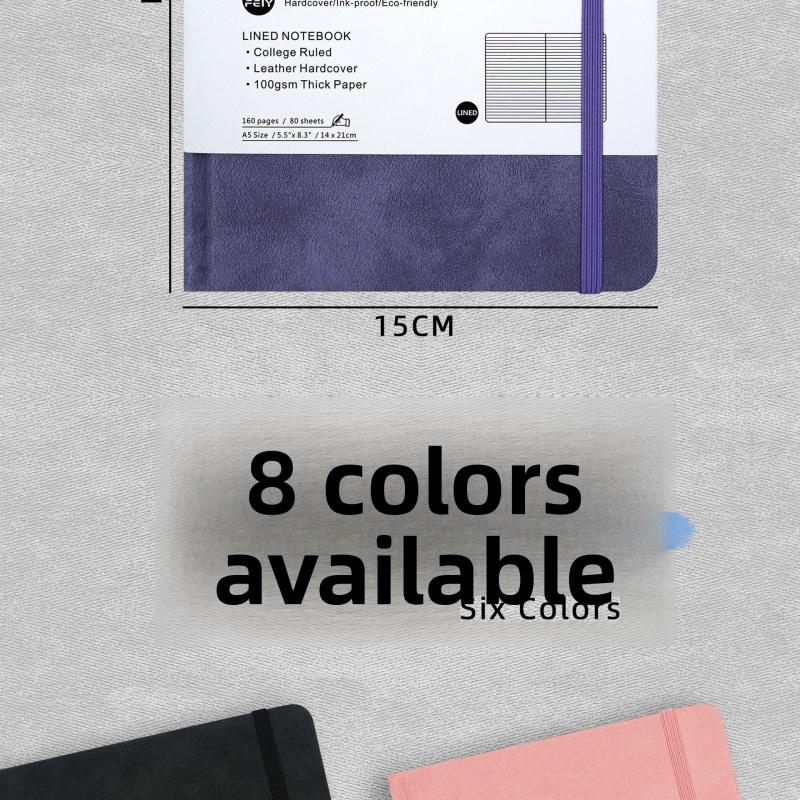 1 A5 notebook with horizontal lines, simple strap diary, high aesthetic value planner notebook