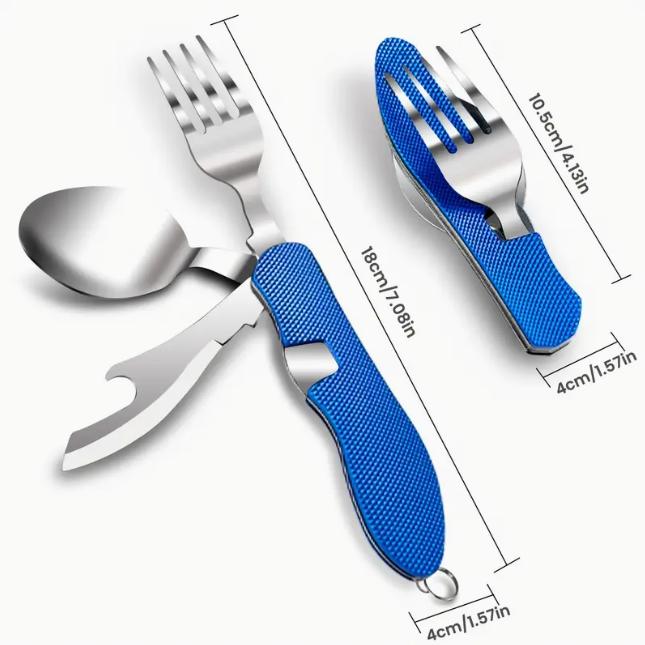 1 significant other - removable folding multi-purpose camping knife, fork and spoon combo - convenient, portable and durable camping, hiking and backpacking tableware
