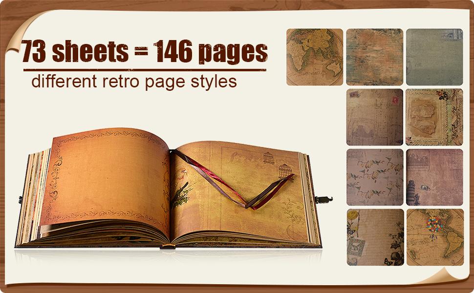 Our Adventure Book Scrapbook Photo Album Retro Style Embossed Letter Cover Travel Diary Journal Scrap Book Kit For Couples,Memory Book For Anniversary Wedding