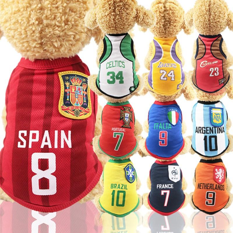 Pet Vest for Large Medium Small Dogs Cats, World Cup Soccer Jersey, Basketball Dog Clothes, Cat Accessories, Pet Apparel