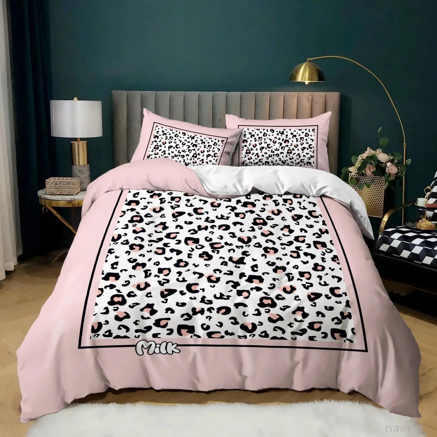 Zebra Leopard Print Bedding Set, Ultra Soft Breathable Duvet Cover, High Definition Digital Print, 100% Polyester, Includes Pillowcases, Bedroom Bedding Set