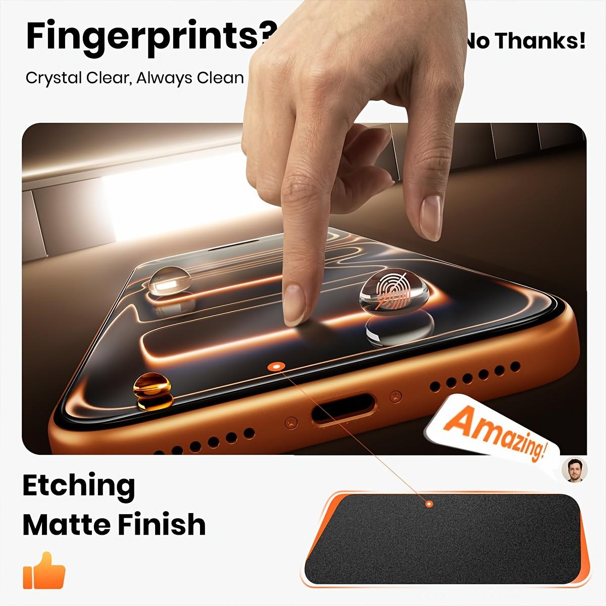 2-pcs Full Coverage Matte Frosted Privacy Screen Protector, Compatible with iPhone 17 Pro Max/17 Air/16 Pro Max/16 Plus/16E/15 Pro Max/14/13/12/11 Anti-Spy, 9H+ Hardness, Upgraded Edge Protection, Anti-Drop, Anti-Scratch, Easy Installation, Bubble-Free.