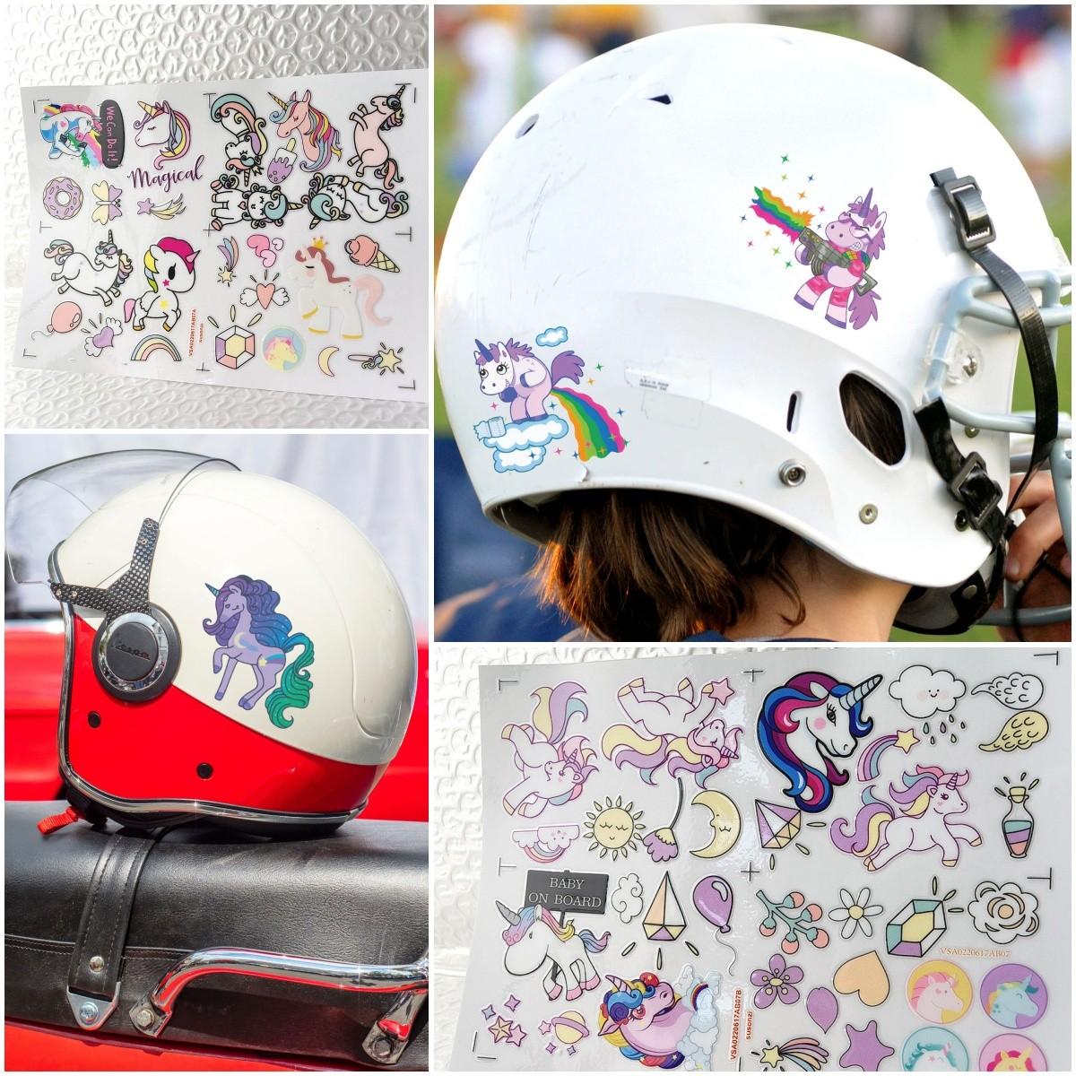 Rainbow Horse Theme Transparent Transfer Sticker, Waterproof Cloud Decorative Sticker, for Cups, Helmets, Skateboards, Phones, Gifts