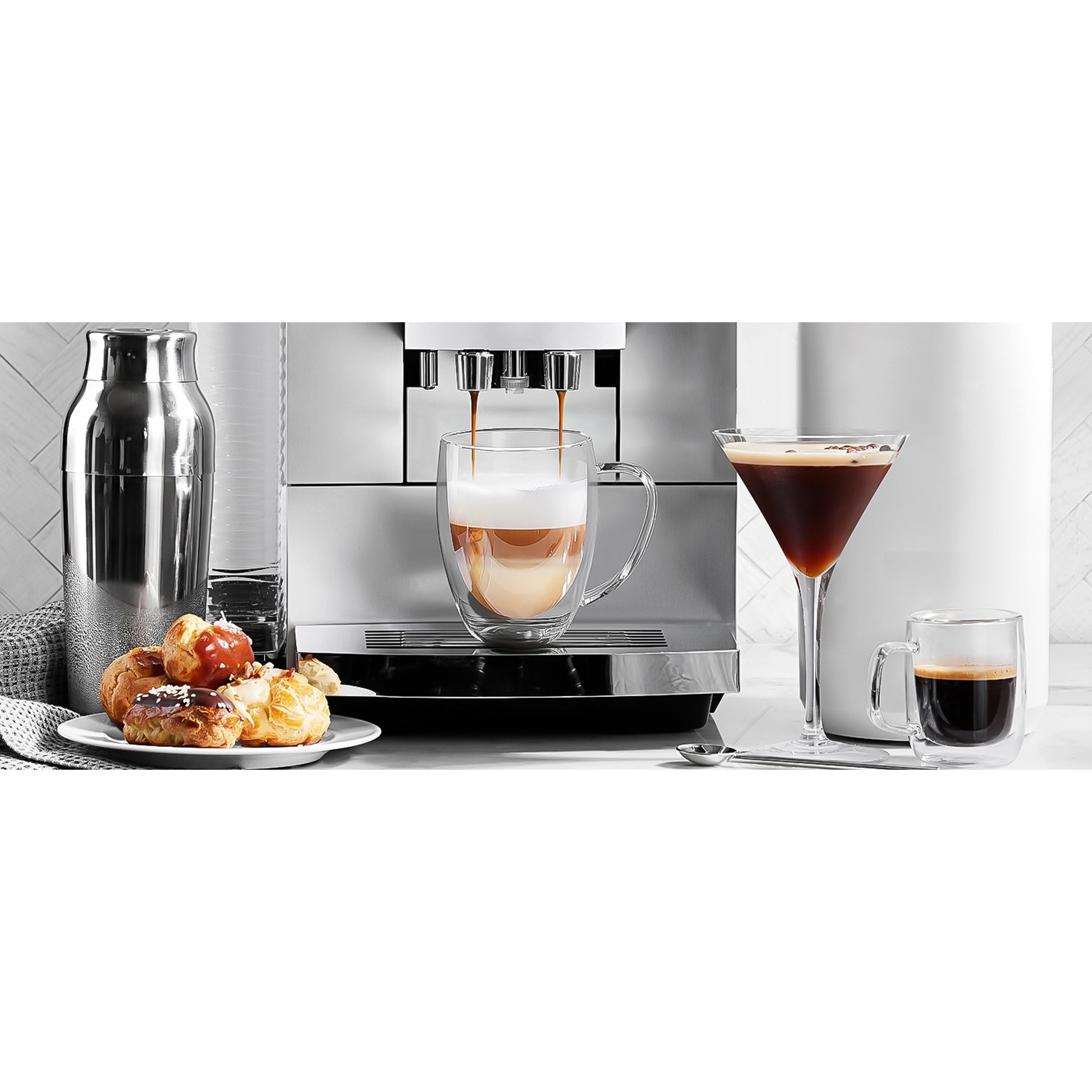 Double Walled Glass Coffee Mugs Set of 4, 12.5OZ Hand Blown Insulated Clear Glass Coffee Cups with Handle,Perfect for Latte,Cappuccino, Espresso, American,Tea Bag, BeverageGift