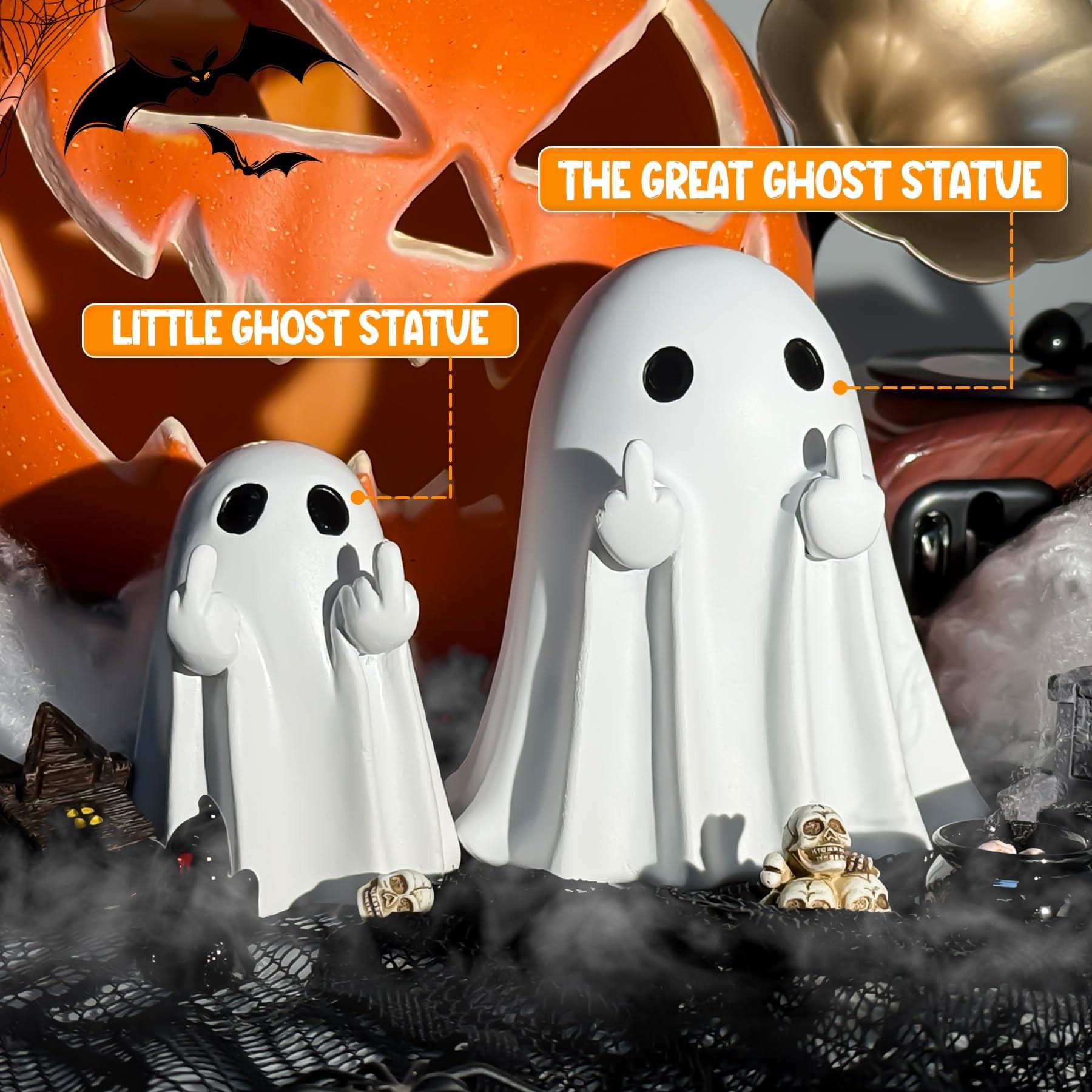 Halloween Ghost Statue Decoration, 3 Inch (approximately 7.6 Cm), Cute Ghost Figurine for Home Office Desk Decor, Indoor Small Size