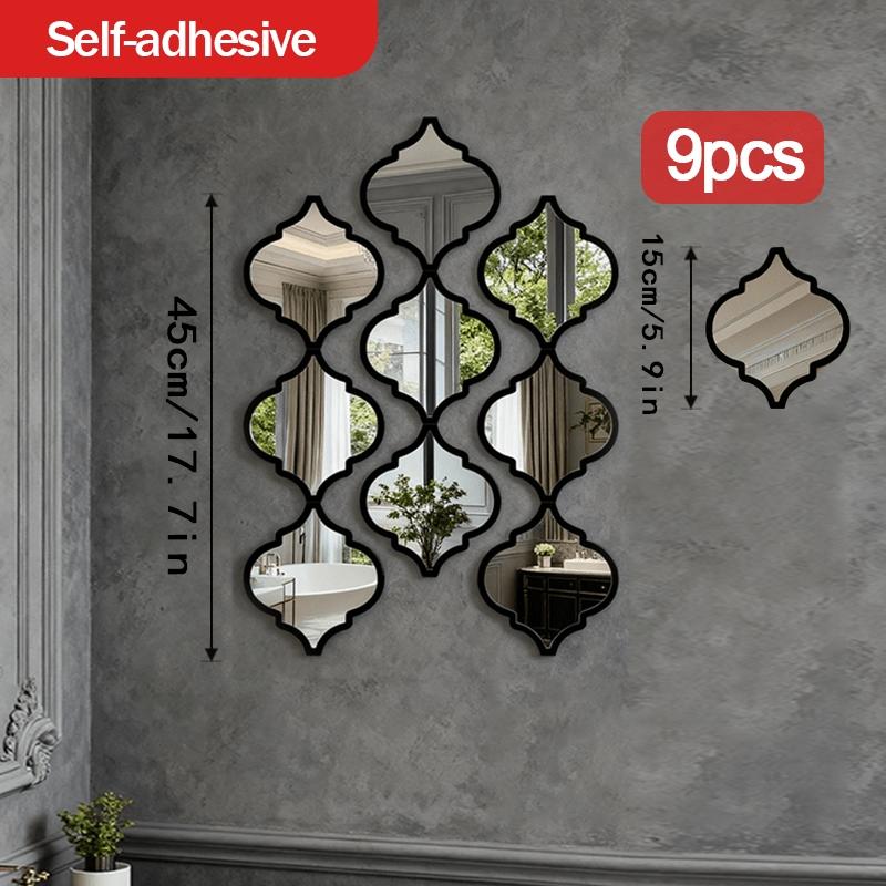 Moroccan Style Art Mirror Set, Classic Design, Wall Mounted Decorative Mirrors for Bathroom Living Room Entryway Home Decoration