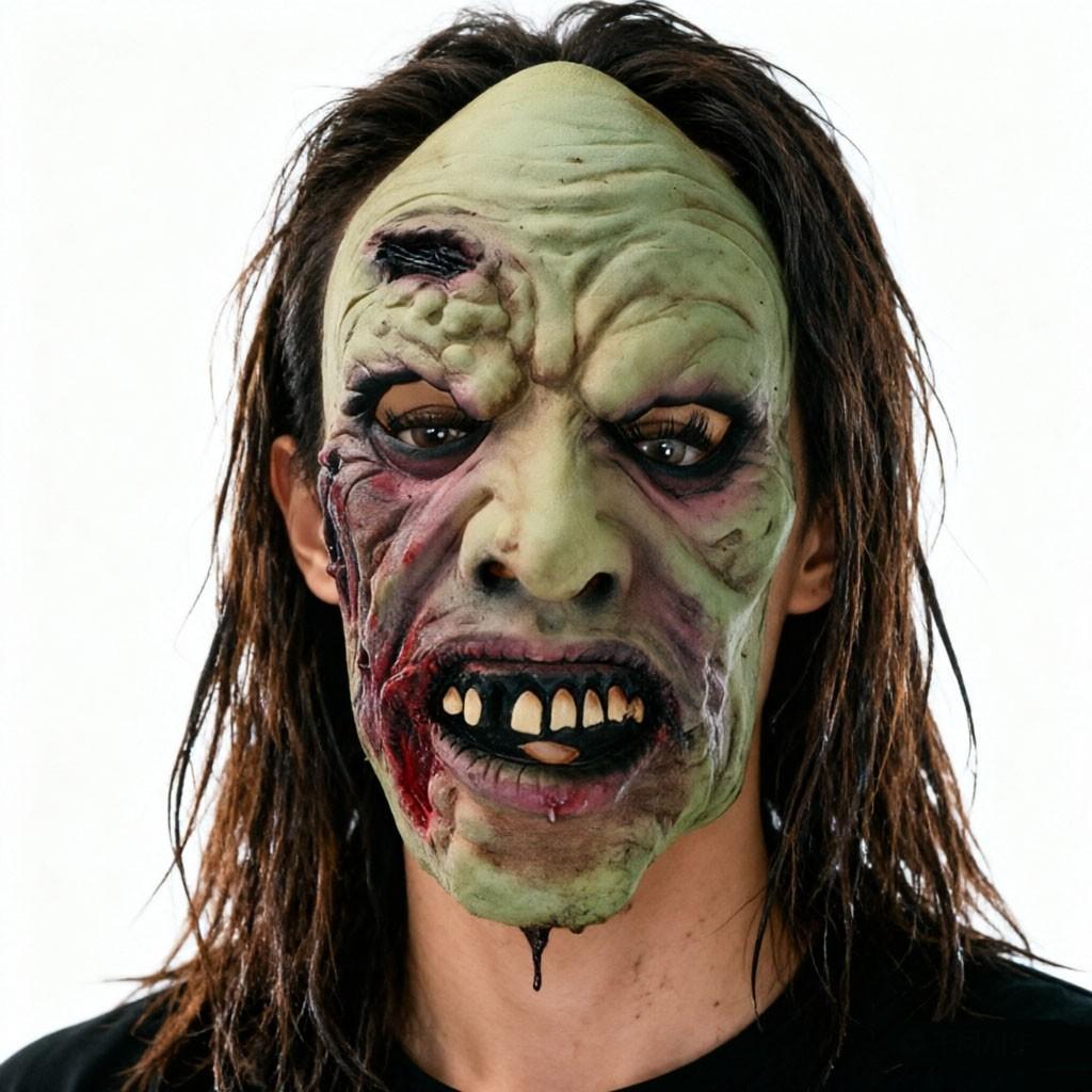 Ultra-Realistic Zombie Mask, Halloween Prank Tool, Reusable Horror Face Mask, Spooky Party Accessory, Twin Pack for Haunted House Fun