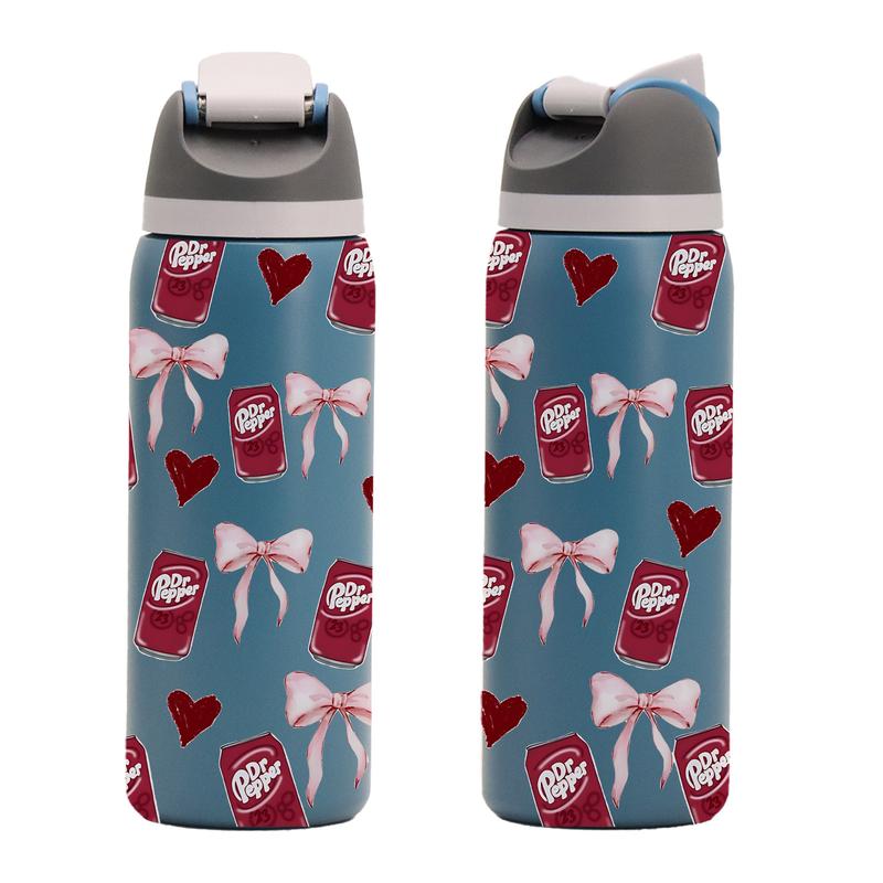 19/24/32oz Double-Wall Vacuum Cup, Insulated Leak-Proof Skinny Thermal Mug Tumbler Drinkware for Hot & Cold Drinks, Keeps Drinks Hot for 12h & Cold for 24h, Stainless Steel Heart Design, Perfect Holiday, Valentine's Day & Birthday Gift for Women & Men